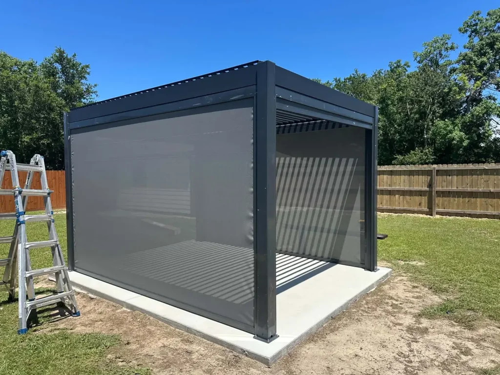 Louvered pergola assembled by Handychief