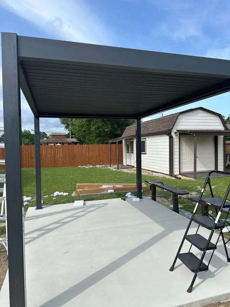 Poolside gazebo assembly in Pace FL