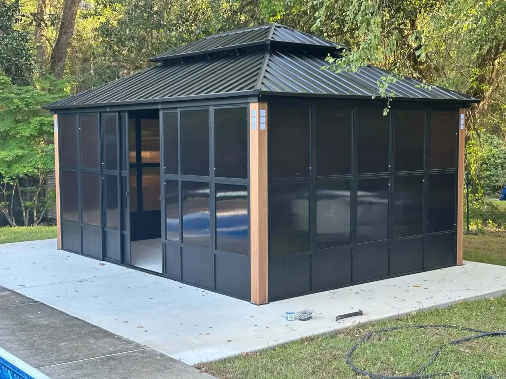 Completed gazebo installation in Pensacola