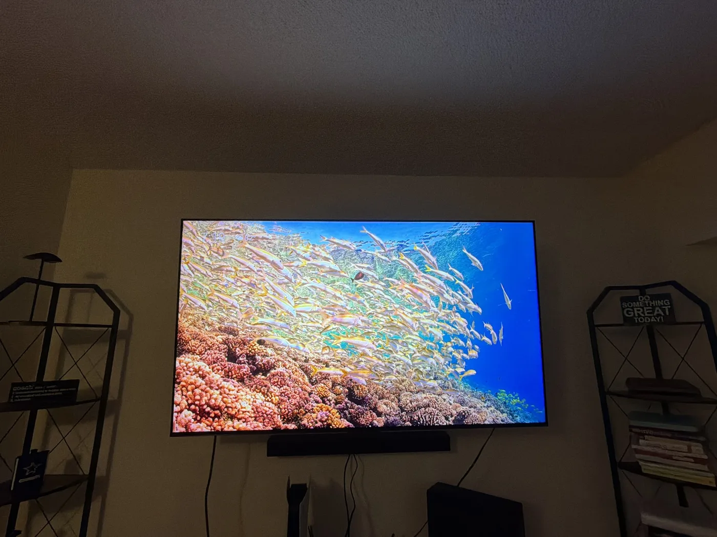 Flat-screen TV wall-mounted and cable-managed by Handychief in Pensacola